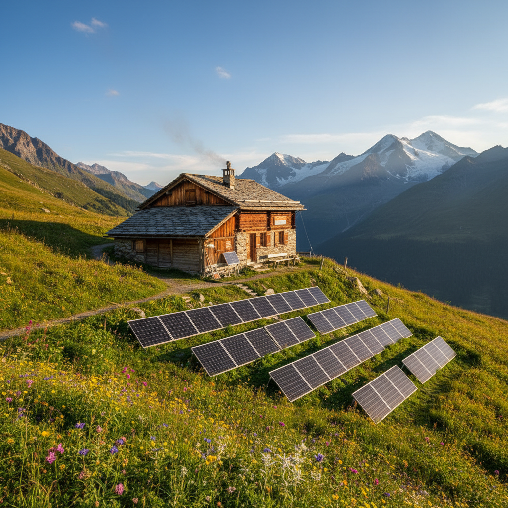 Solarpanels auf Einfamilienhaus in der Schweiz